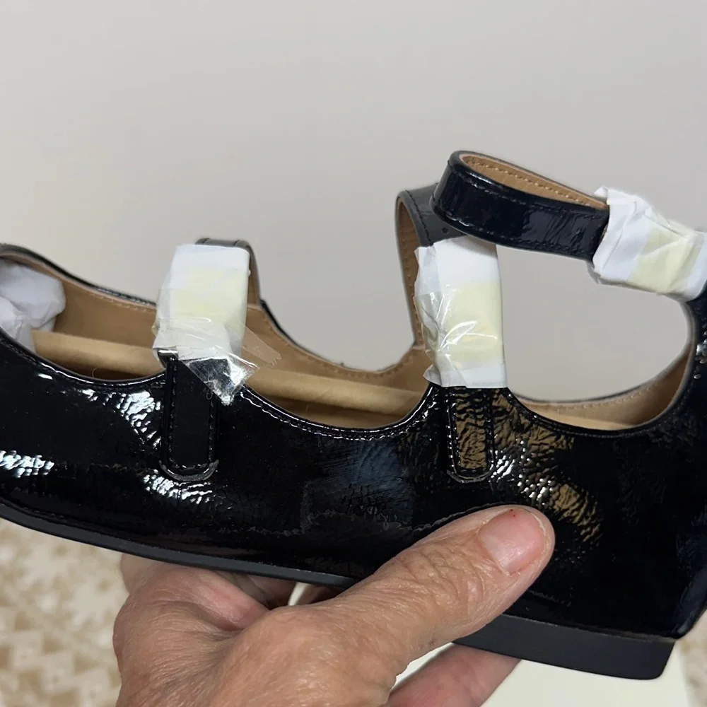 Sun + Stone Women's Cecillee Triple Strap Mary Jane Flats NWT